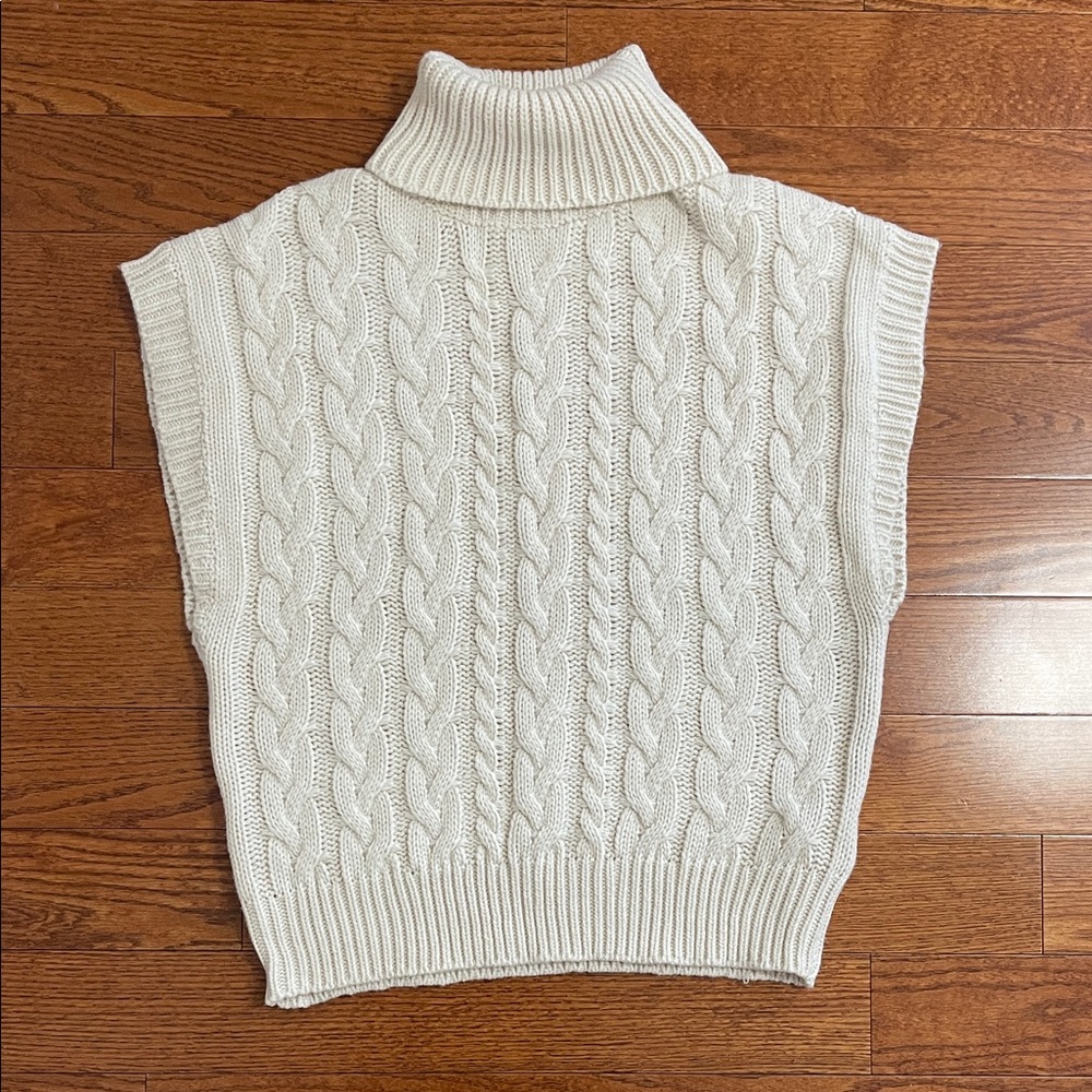 Women's Cream Knit Sweater Vest